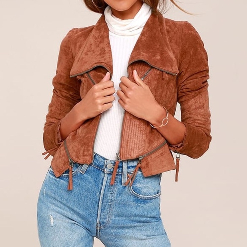 Vegan Suede Moto Jacket